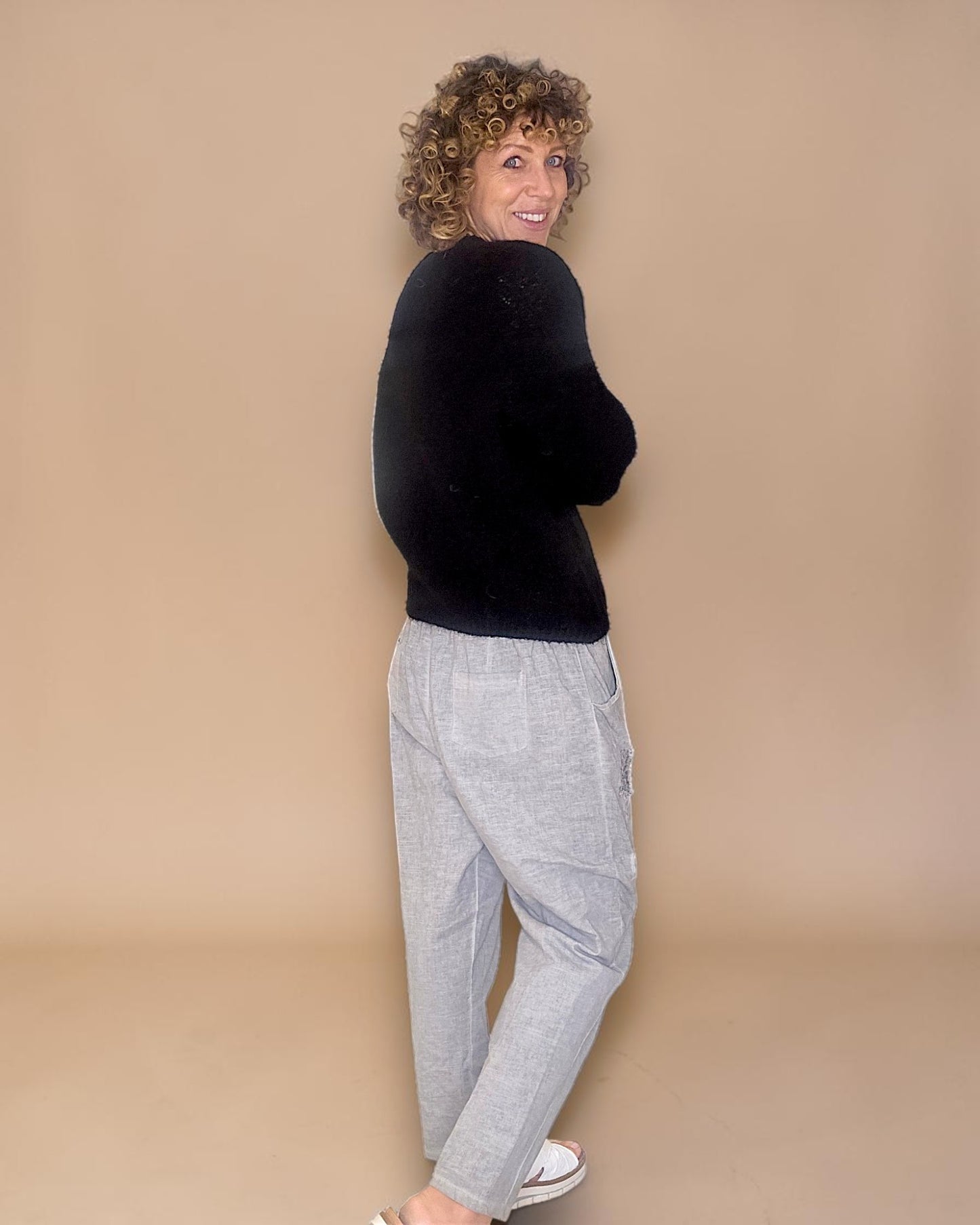 Black Crewneck Mohair Blend Sweater