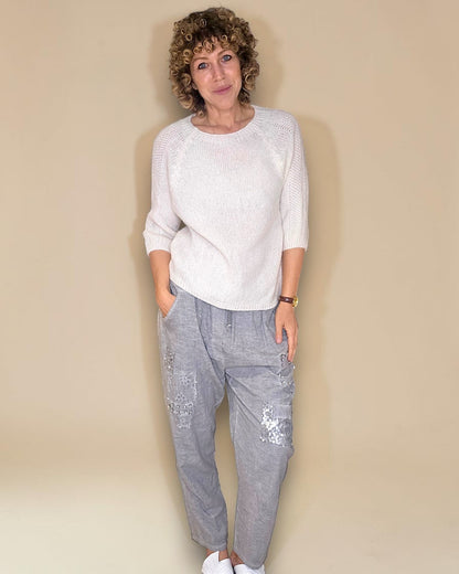 Vanilla Crewneck Mohair Blend Sweater
