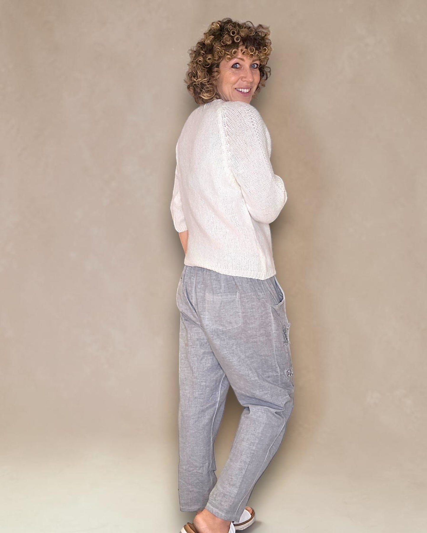 Vanilla Crewneck Mohair Blend Sweater
