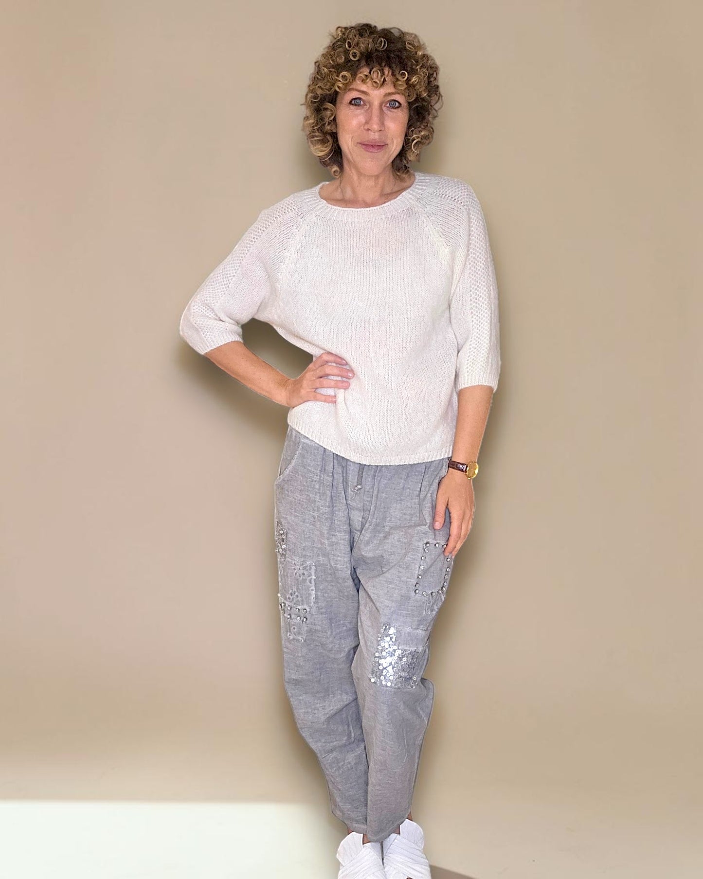 Vanilla Crewneck Mohair Blend Sweater