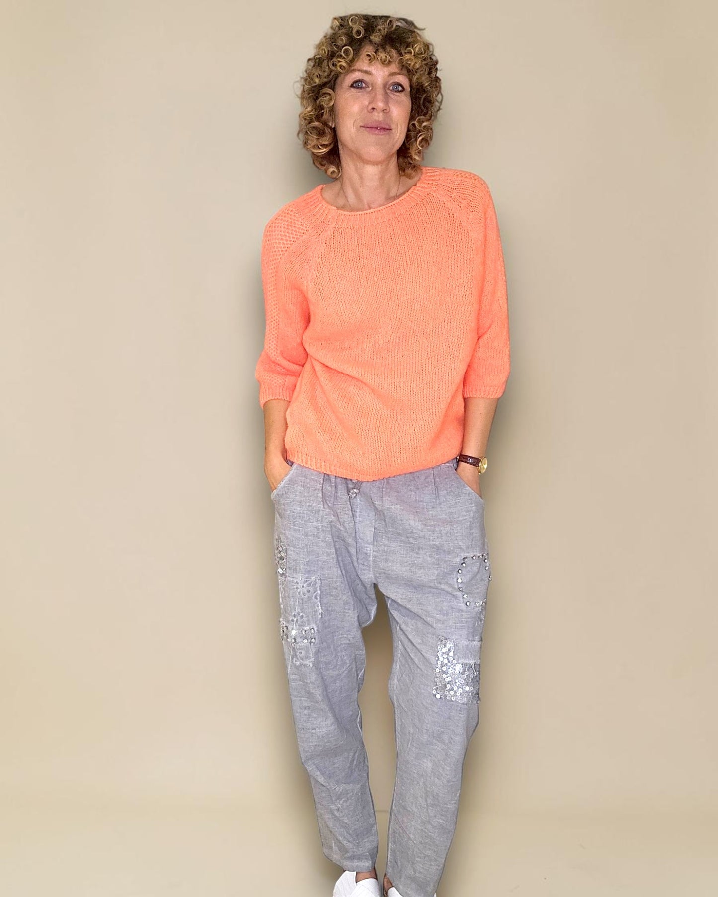 Mandarine Crewneck Mohair Blend Sweater