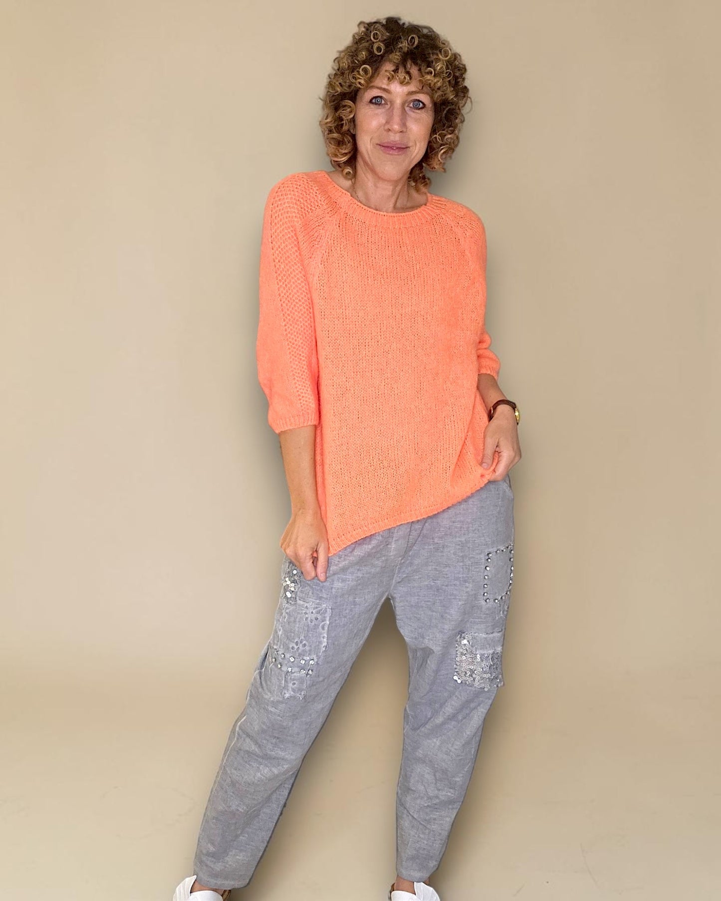 Mandarine Crewneck Mohair Blend Sweater