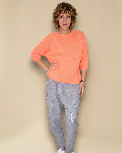 Mandarine Crewneck Mohair Blend Sweater