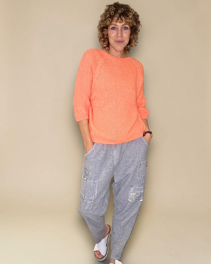 Mandarine Crewneck Mohair Blend Sweater
