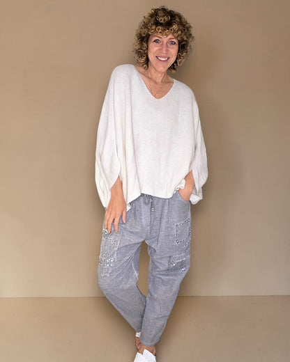 Vanilla Baby Alpaca Blend Batsleeve Knit