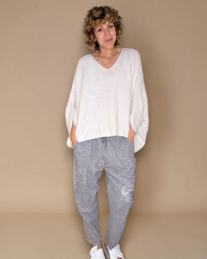 Vanilla Baby Alpaca Blend Batsleeve Knit