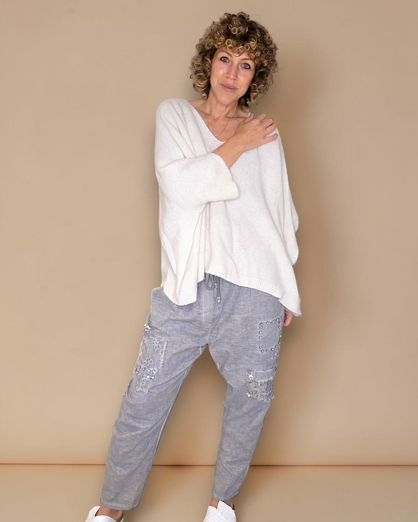 Vanilla Baby Alpaca Blend Batsleeve Knit
