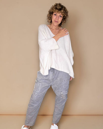 Vanilla Baby Alpaca Blend Batsleeve Knit