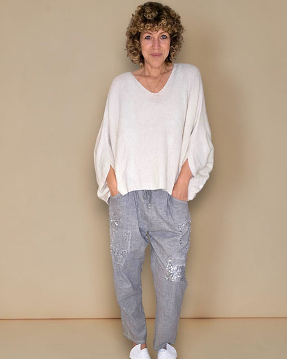 Vanilla Baby Alpaca Blend Batsleeve Knit