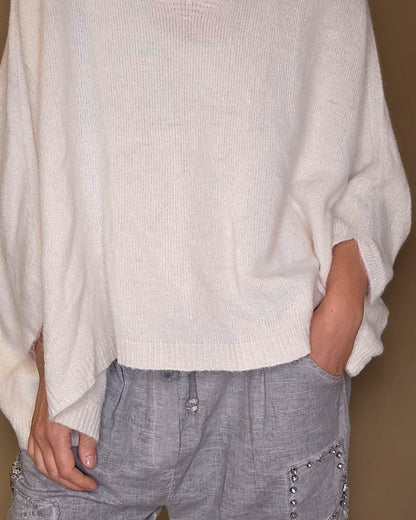 Vanilla Baby Alpaca Blend Batsleeve Knit