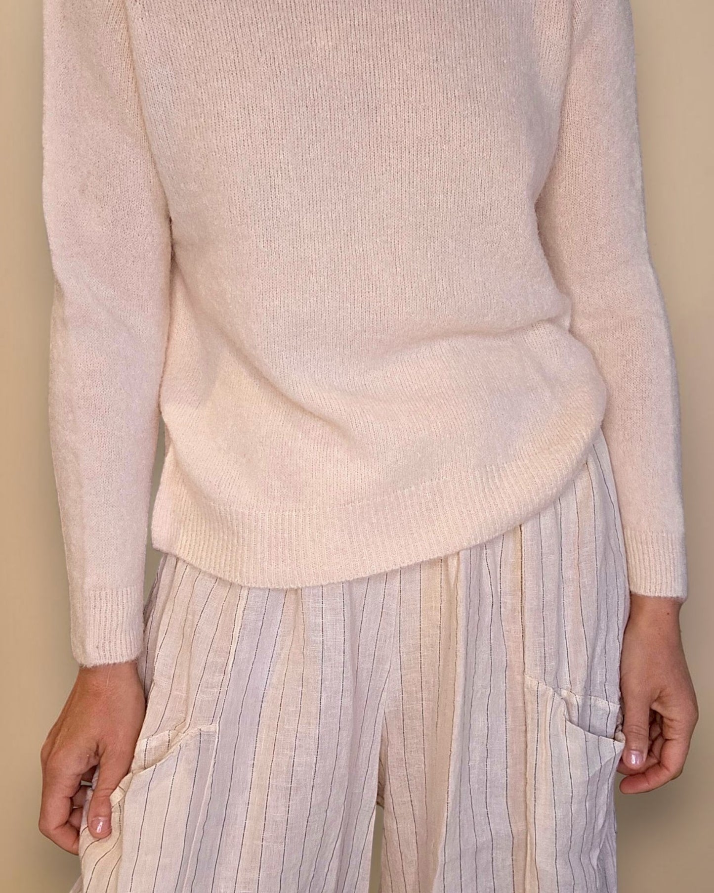 Vanilla Best Basics Baby Alpaca Blend Sweater