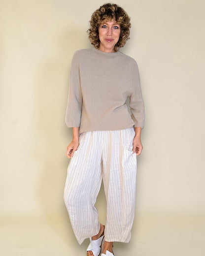 Light Mocha Babydoll Sweater Acrylic/Wool Blend