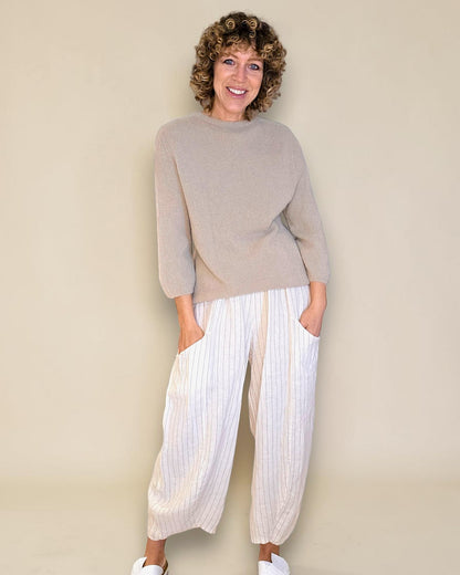 Light Mocha Babydoll Sweater Acrylic/Wool Blend