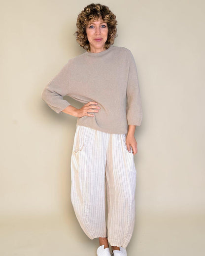 Light Mocha Babydoll Sweater Acrylic/Wool Blend