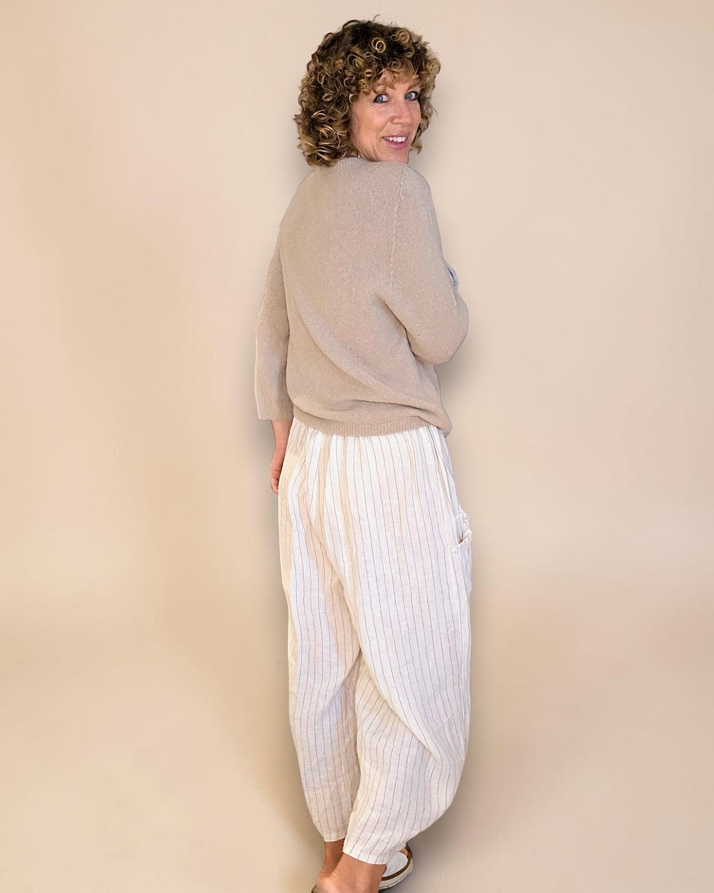 Light Mocha Babydoll Sweater Acrylic/Wool Blend