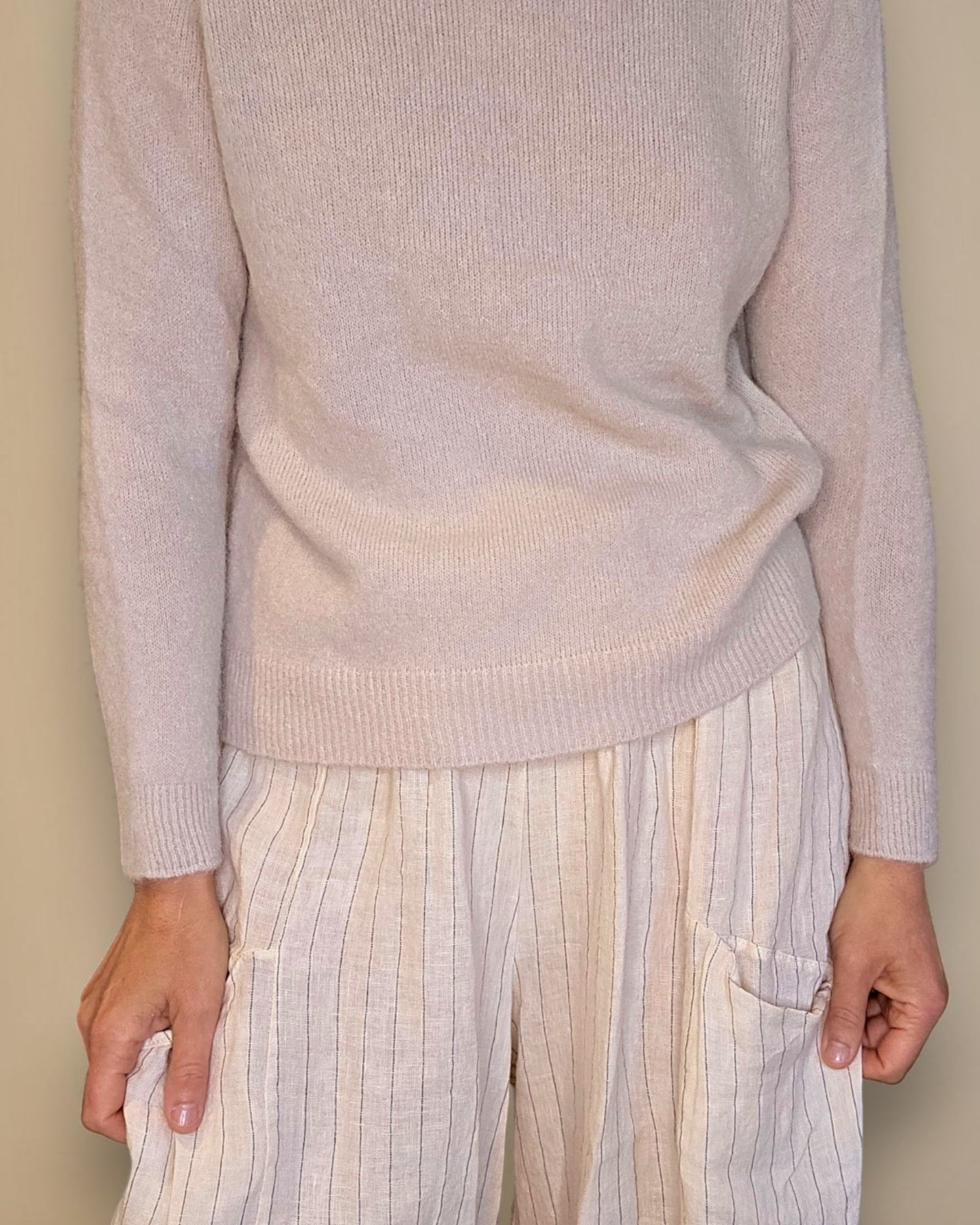 Beige Best Basics Baby Alpaca Blend Sweater