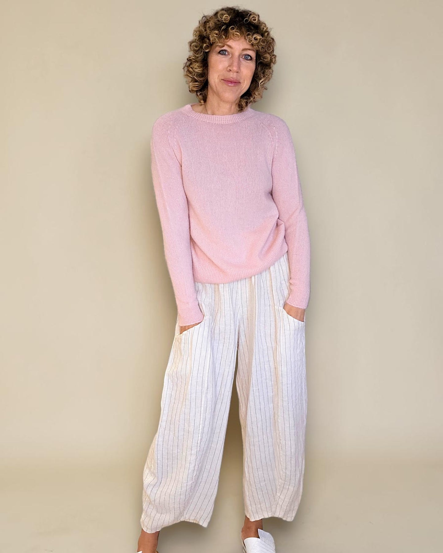 Baby Pink Best Basics Baby Alpaca Blend Sweater