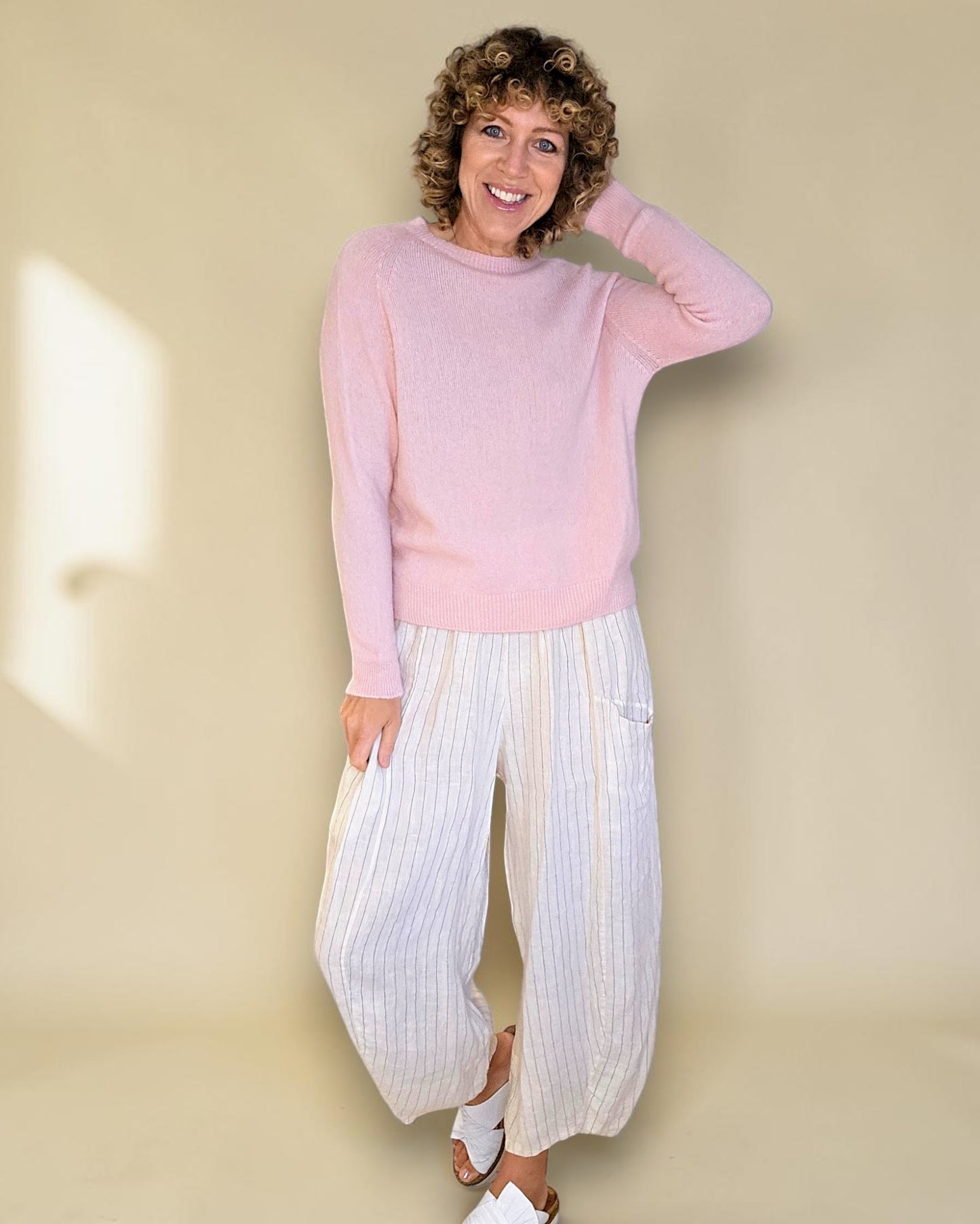 Baby Pink Best Basics Baby Alpaca Blend Sweater