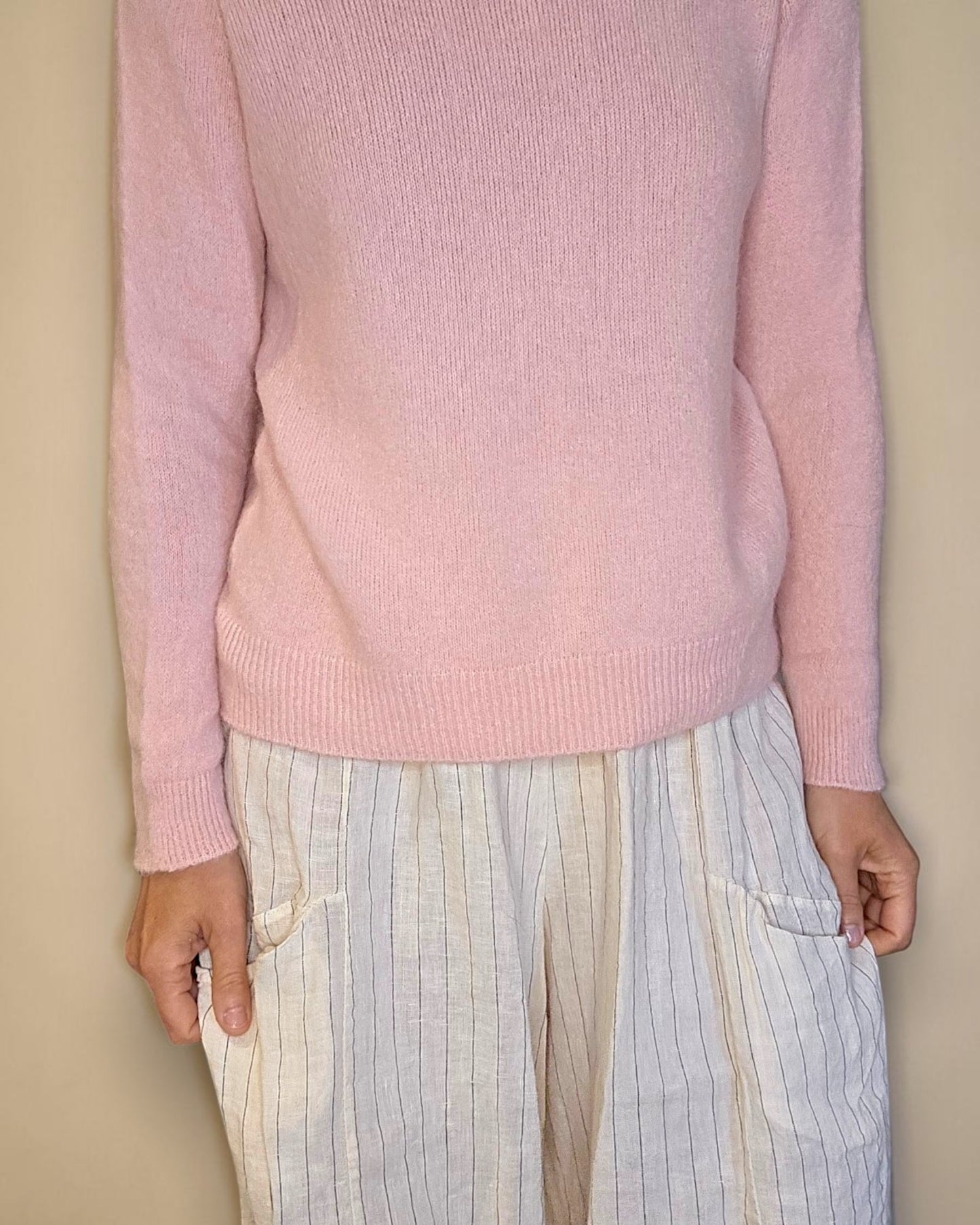 Baby Pink Best Basics Baby Alpaca Blend Sweater