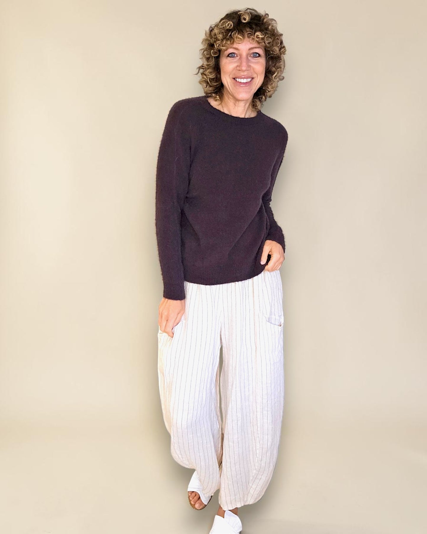 Burgundy Brown Best Basics Baby Alpaca Blend Sweater