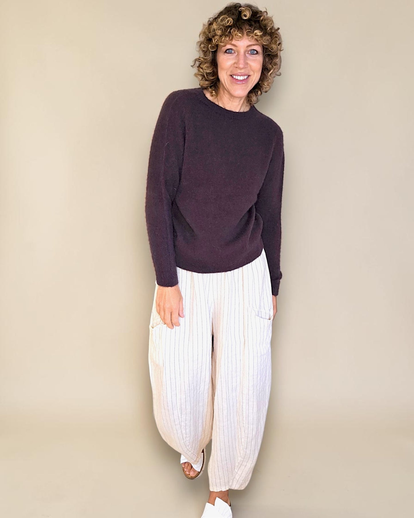 Burgundy Brown Best Basics Baby Alpaca Blend Sweater