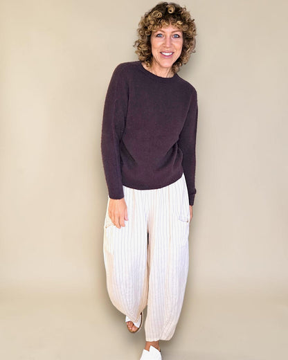 Burgundy Brown Best Basics Baby Alpaca Blend Sweater