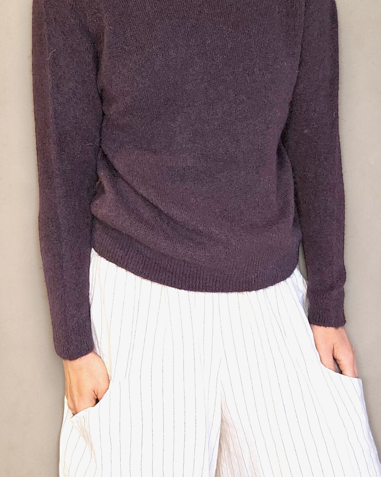 Burgundy Brown Best Basics Baby Alpaca Blend Sweater