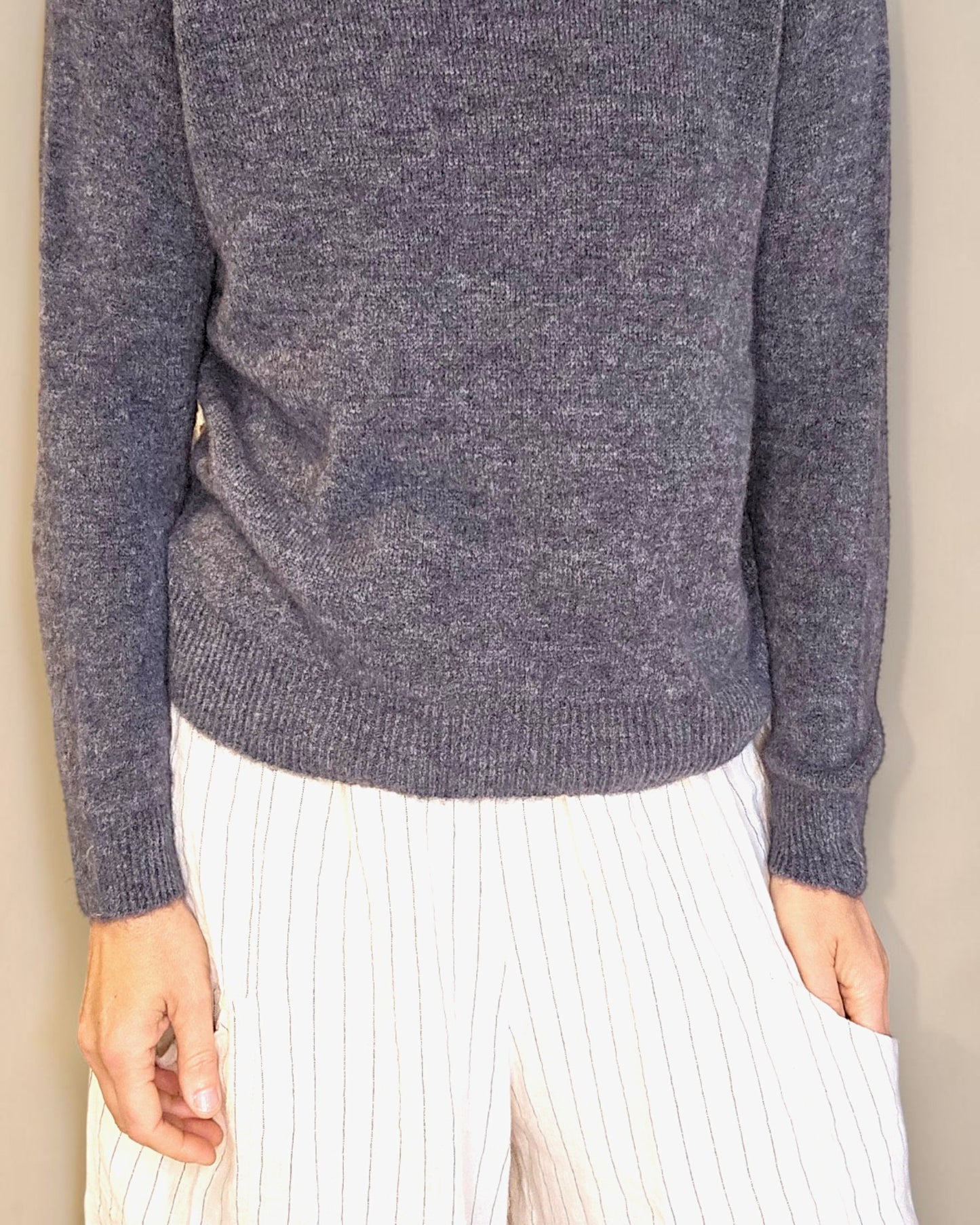 Drk Grey Best Basics Baby Alpaca Blend Sweater