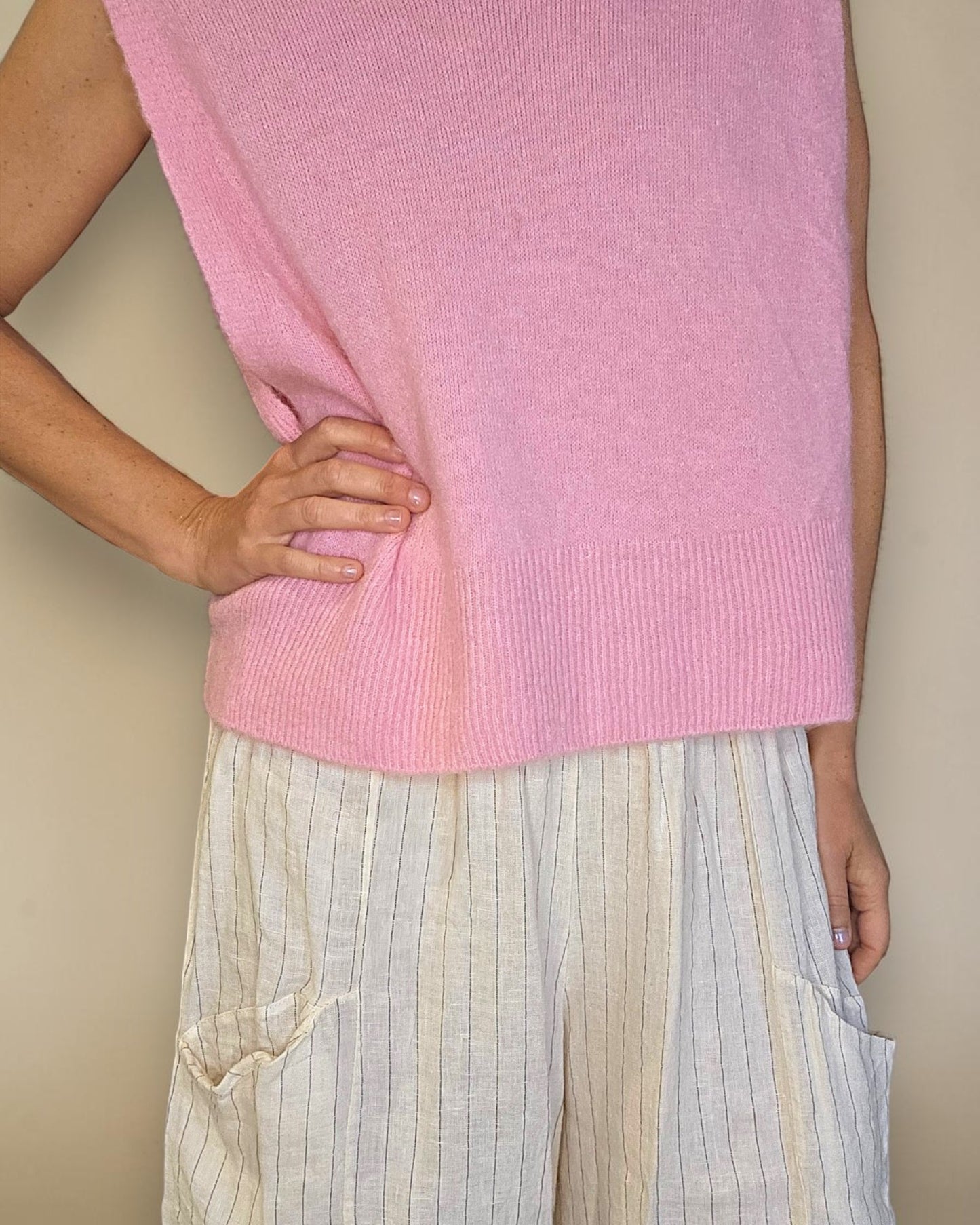 Bubbelgum Cowl Vest Baby Alpaca Blend Knit