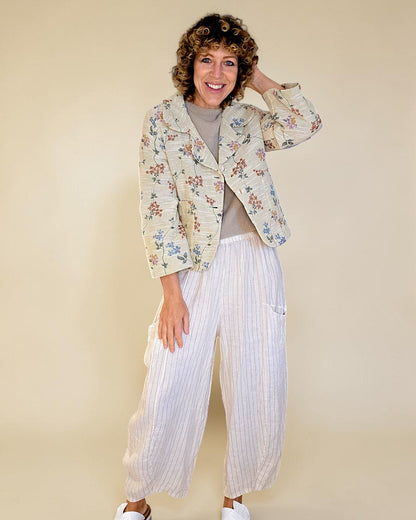 Elsa Doily Tapestry Crop Suit Jacket