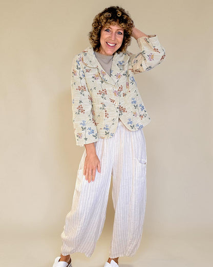 Elsa Doily Tapestry Crop Suit Jacket