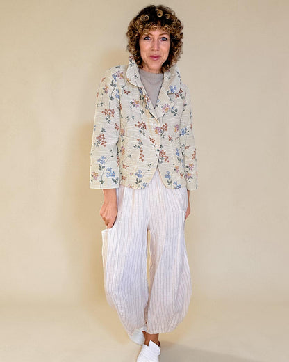 Elsa Doily Tapestry Crop Suit Jacket