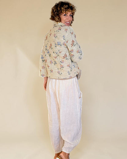 Elsa Doily Tapestry Crop Suit Jacket