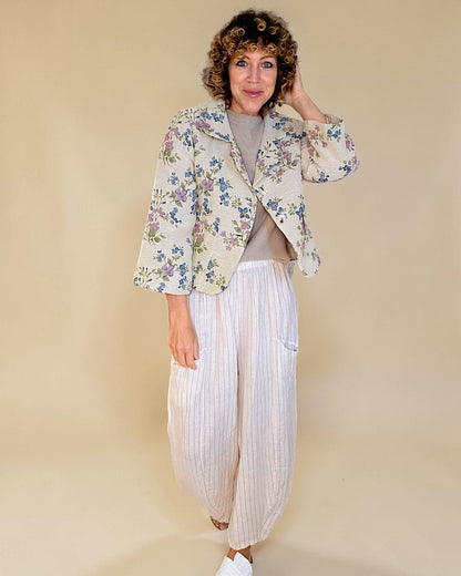 Flora Doily Tapestry Crop Suit Jacket