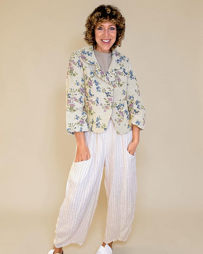 Flora Doily Tapestry Crop Suit Jacket