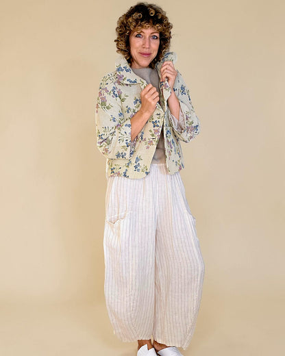 Flora Doily Tapestry Crop Suit Jacket