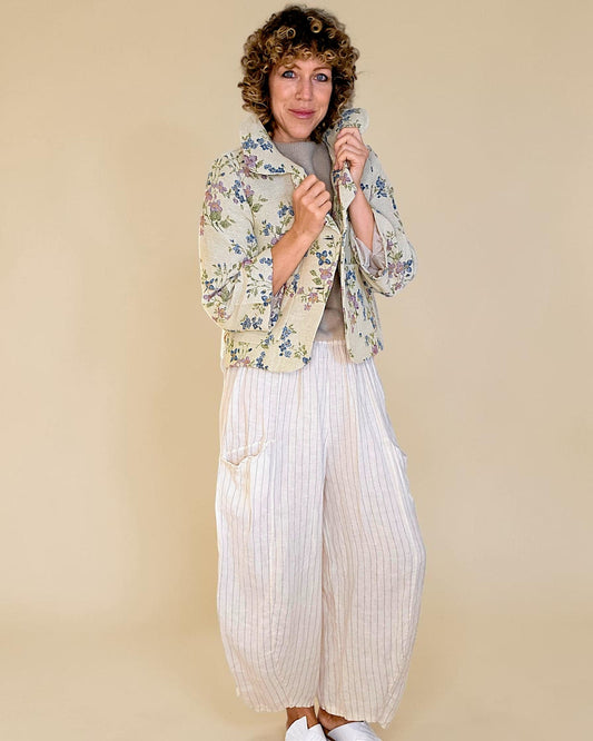 Flora Doily Tapestry Crop Suit Jacket