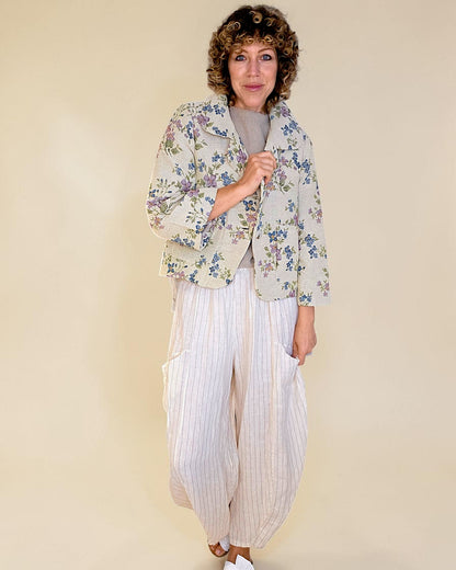 Flora Doily Tapestry Crop Suit Jacket