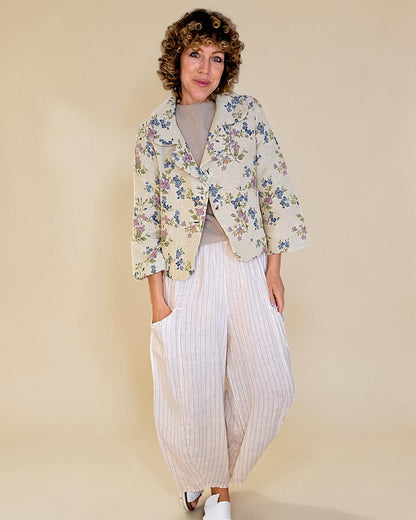 Flora Doily Tapestry Crop Suit Jacket