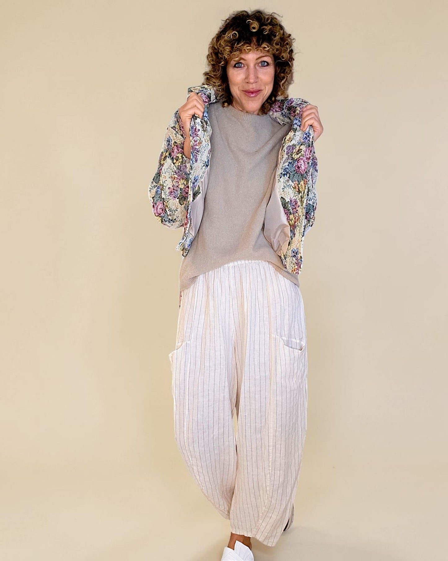 Classic Rose Doily Tapestry Biker Jacket