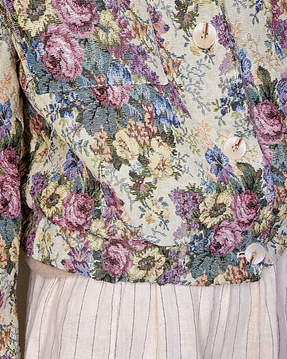 Classic Rose Doily Tapestry Biker Jacket