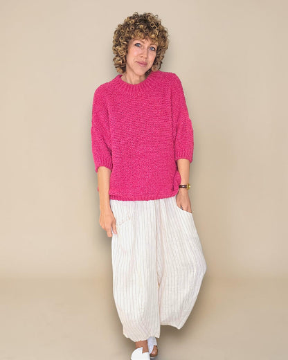 Drk Fluoro Chenille Wool Blend Babydoll Sweater