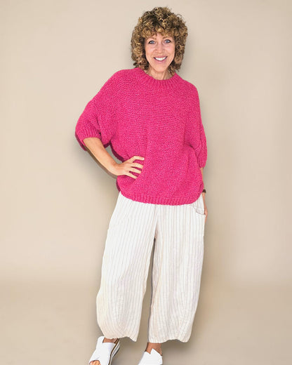 Drk Fluoro Chenille Wool Blend Babydoll Sweater