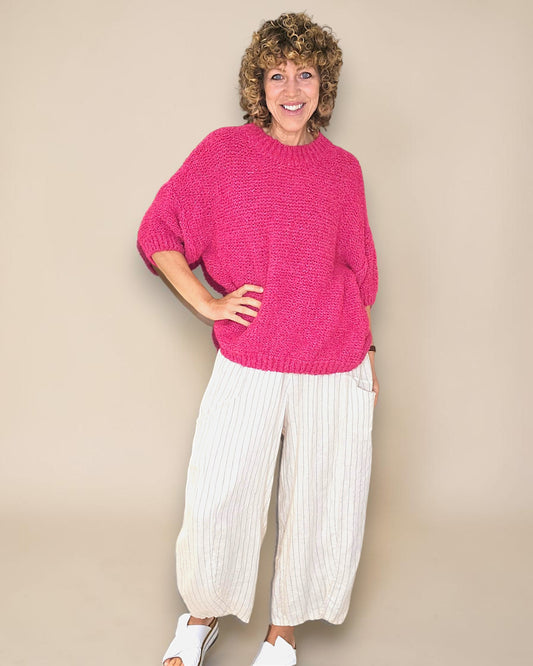Drk Fluoro Chenille Wool Blend Babydoll Sweater