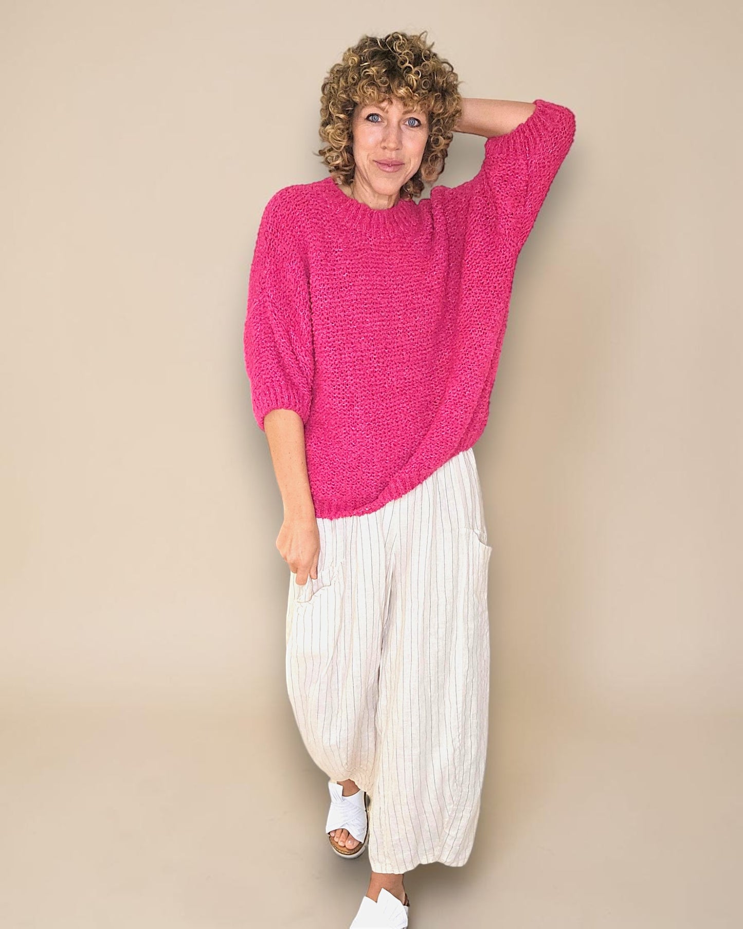 Drk Fluoro Chenille Wool Blend Babydoll Sweater