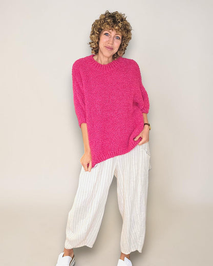 Drk Fluoro Chenille Wool Blend Babydoll Sweater