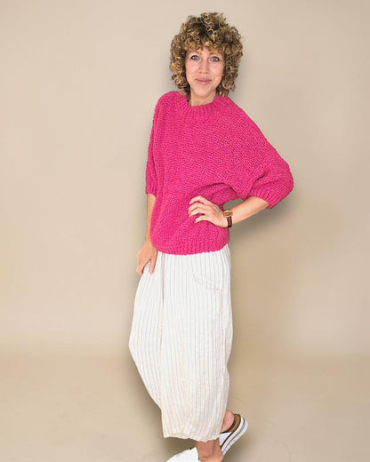 Drk Fluoro Chenille Wool Blend Babydoll Sweater