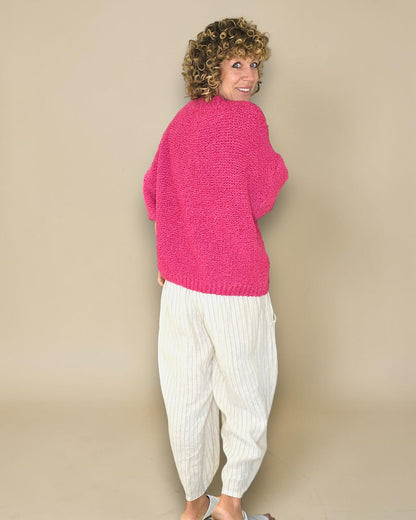 Drk Fluoro Chenille Wool Blend Babydoll Sweater