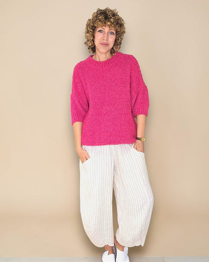 Drk Fluoro Chenille Wool Blend Babydoll Sweater
