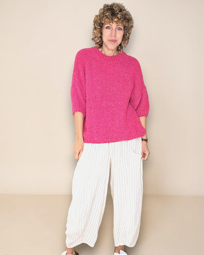 Drk Fluoro Chenille Wool Blend Babydoll Sweater